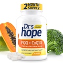 PQQ CoQ10 - PQQ 20mg Con CoQ10 100mg, PQQ Supplemento Con Coenzyme Q10 Integratore Supporta la salute del cervello, 60 capsule di verdure - 1 capsula per porzione
