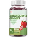 YiLing Ashwagandha Gummies per le donne e gli uomini, 3000 Mg di alto potere Ashwagandha Root Extract Boosts Energy, Migliora il sonno, Allevia lo stress e calma Mood, 60 Conte Strawberry Flavor Ashwagandha