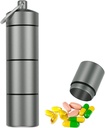 Grande portachiavi portachiavi, EFFIET 3 scomparti cassa in metallo per la culla, contenitore di medicina di viaggio per le pillole di emergenza/Vitamin/Fish Oilsule, impermeabile per il viaggio, escursionismo, campeggio (Matt finito)
