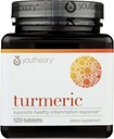 Youtheory Turmeric supplemento dietetico avanzato, supporta la risposta di infiammazione sana, 120 compresse