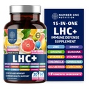 N1N LHC+ 15-in-1 Supporto Immune Supplemento con Spirulina, Turmerica, Ginseng, Guarana, Vitamina D e Vitamina C per Immunità, Energia e Rilievo a lungo raggio, 60 tappi di Veg, Bottiglia Colore May Vary