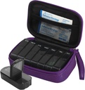 Settimanale PU pelle pillola Borsa organizzatore caso 2 volte al giorno, AM PM Daily Pill Box per tenere vitamina, olio di pesce, integratori e medicina (Purple)