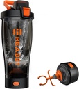 Bottiglia di Shaker Proteine Elettrico di HeaDot, Bottiglie di Frullatore per Miscele Proteine, Coppa di Shaker di Tipo-C da 24 Oz Echargeable, Realizzata con Tritan, BPA Shaker Free per Protein Shakes(Orange)