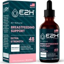 E2H Integratore di allattamento e supporto di allattamento - Supplemento di allattamento liquido - Contiene fieno greco, cardo del latte, finocchio e altro ancora - No Alcohol - Vegan - 2 Fl Oz
