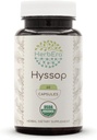 HerbEra Hyssop USDA Organic 60 capsule | Integratore naturale di erbe | Capsule vegetariani biologici certificati e Hyssop organico (Hyssopus officinalis) Erbe secca (60 capsule)