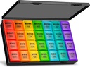 XL Large Weekly Pill Organizer 4 volte al giorno, 7-Day Pill Boxs and Organizer AM PM, Big Compartments Pill Case, Organizzatore mensile 28 giorni Dispenser per olio di pesce