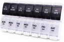 Grandi scatole di pillole e organizzatore 2 volte al giorno, MOLN HYMY 7 giorni AM PM caso di pillole, 14 scomparti Dispenser di pillole per tenere grandi integratori di vitamina olio di pesce (nero + bianco)