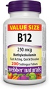 Vitamina B12 250 mcg Methylcobalamin, 200 compresse sublinguali