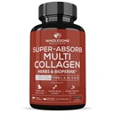 Totale benessere Super-Absorb Multi Collagen Pillole (Tipo I II III V X) Erbe organiche & Bioperine - Capelli, Pelle, Unghie - Integratore idrolizzato Peptidi Proteine per Donne & Uomini (90 capsule)