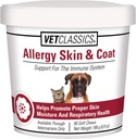 Vet Classics Allergy Skin & Coat Support Supplemento per cani e gatti – Integratore per la salute degli animali domestici per l'umidità della pelle di gatto, Allergie per cani, Salute respiratoria degli animali domestici– Include antiossidanti – Cuciture morbide 90 Ct.