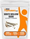 BulkSupplements.com Polvere bianca dell'estratto di salice - Supplemento di erbe, polvere bianca della corteccia di salice - senza glutine, 400 mg per porzione, 500g (1.1 lbs) (pacchetto di 1)