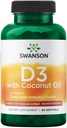 Swanson ad alta potenza vitamina D-3 w/Coconut - Integratore naturale Promuovere la salute e il supporto del sistema immunitario - Può aiutare ad aumentare l'assorbimento del calcio - (60 Softgels, 125mcg ciascuno)