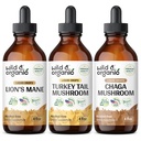 Wild & Organic Lion's Mane, Turchia Tail & Chaga Mushroom Tinctures
