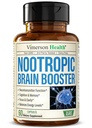 Nootropics Brain Support Supplemento - Nootropic Brain Booster per migliorare messa a fuoco, concentrazione e memoria. Cervello Nootropic per la salute del cervello, Mood & Energy Support. Non OGM. Realizzato negli Stati Uniti. 60 capsule
