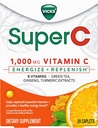 Vicks Super C Energize + Replenish Daytime Integratore alimentare con Vitamina C, Vitamine B, Tè Verde, Ginseng e Estratti Turmeri per aiutare a ricostituire vitamine essenziali*, 28 Caplets