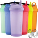 Hydra Cup ProFlow Shaker Bottiglie 6-Pack (28oz) | Coppe di Shaker Proteine con sfera di Whisk, Leak-Proof Lid, Manicotto di Carry Nascosto | BPA-Free Gym Mixer per polvere di proteine, Integratori di miscelazione, Colori pastello
