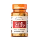 Puritan's Pride Multi-Enzyme Formula, Aiuto Digestivo per Proteine, Grassi e Carboidrati, Supplemento dietetico per la digestione e il supporto di Gut sano, 50 giorni di alimentazione, 100 Facile da ingoiare compresse rivestite
