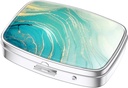 Nipichsha Pill Box, Small Pill Case for Purse & Pocket, Cute Travel Medicine Organizer, Portable Medicine Container Holder to Holding Vitamins, Medication, Fish Oil & Supplements, Teal Marble