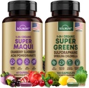 Tutto in Un Superfood Bundle - Super Maqui Berry & Super Greens - Gut Health, Immune, Pelle, Assistenza Benessere - Non OGM, Gluten Free, Vegan Supplements