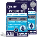 Probiotico per la salute digestiva e il supporto immunitario, 60 miliardi di CFU & 15 Strains, Probiotici per la salute del fegato per gli uomini e le donne Supporta costipazione occasionale, diarrea, gas &amp; Bloating, 60CT