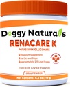 RenaCare K è per Renal K (Potassium Gluconate) Polvere di supplemento di potassio per cani e gatti, (4 oz) con aroma di pollo - 215 Scoop livello (Made is U.S.A)