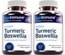 Supplemento currico con 65% Boswellia Serrata estratto con pepe nero come bioperina - Inulina - Curcumina turmerica 95% Estratto per sana infiammazione risposta e salute del fegato - 60 capsule - 2 Confezione