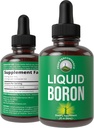 Liquid Boron Supplemento per uomini e donne. Mined negli Stati Uniti. Gocce minerali Vegan + Ionic Trace con elevata biodisponibilità per Bone, Joint Health. Zero Sugar, No Bitter Taste. Integratori complessi Boron