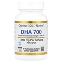 California Gold Nutrition DHA 700 Fish Oil Pharmaceutical Grade Fish Oil con DHA - Supporto per la salute cerebrale e cardiovascolare - Gluten Free, Non-GMO - 1000 mg - 30 Fish Gelatin Softgels