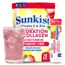 Il chicco congelato Sunkist Collagen Drink Mix - Hydration Strawberry Lemon Electrolyte Drink per le donne con vitamina C, Zinco, Peptidi di collagene, naturalmente aromatizzato - 20 Pack