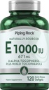 Piping Rock Vitamin E 1000 IU Softgels | 120 Count | con D-Alpha e Tocoferoli misti | Gluten Free, Non OGM Supplemento