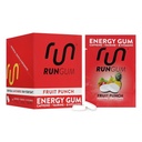 RUN GUM Fruit Punch Energy Chewing Gum 50mg Caffeine Taurine & B-Vitamins Per Piece, 24 Pezzi (Pack of 12) Sugar Free, Zero Calorie, No Aspartame, and Gluten Free, 1 ea