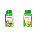 Vitafusion Omega-3 Berry Limonata Cuore Salute Gummies 120 Conte e Arancione Gummie di vitamina C aromatizzate per il supporto immunitario 150 Conte