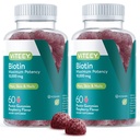 Viteey Biotin Gummies per la pelle e le unghie dei capelli - Biotina per la crescita dei capelli Gummies - 10.000 mcg - Vegan, senza glutine, non OGM – 120 Conte
