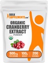 BulkSupplements.com Polvere di estratto di mirtillo organico - Polvere di aromatizzante di mirtillo organico, Fonte di Vaccinium Macrocarpon Fruit - Vegan & Gluten Free, 500mg per Serving, 100g (3,5 oz) (Pack of 1)