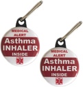Asma Inhaler Borsa interna Tag Medical Alert Zipper Pull Set 2 pezzi