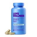 Love Wellness Sparkle Fiber | Supplemento fibra con enzimi digestivi | Greens Superfood Powder & Psyllium Husk Powder | promuove la salute del fegato per le donne | Regolarità & Bloating Relief | 90 Count