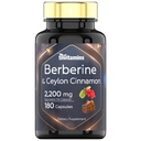 Berberina con cannella di Ceylon: 2200 mg Per Capsule - 180 capsule | Integratore di Berberina naturale per la salute del sistema cardiovascolare e circolatorio* | 6 mesi di alimentazione | Made in the USA!