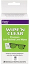 Pulizie Lens Lens Wipes, Wipe 'N Clear, 20 Conte, Pre-Moistened, Streak-Free, Sicuro per occhiali, Anti-Fog, Pulizia Gentle, Visione chiara, Individualmente Avvolto per Viaggi & Convenienza, Made in USA