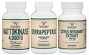 Nattokinase Supplemento (120 capsule), Serrapeptase (120 capsule), Citrus Bergamot (60 capsule)