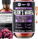 HERBIFY Lions Mane Supplemento - Daily Mushroom Supplement per Memoria, Focus & Clarity - Brain Booster - Lions Mane Tincture for Immune Support - 4 Fl oz