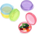 5 confezioni Mini contenitore di pillole dell'organizzatore della piccola scatola del contenitore portatile della pillola di viaggio del supporto della vitamina per il contenitore di stoccaggio delle pillole del vaso di tasca per mantenere l'olio del fegato del cod della medicina