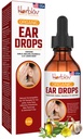 Olio per l'orecchio organico per le infezioni dell'orecchio - Eardrops naturale per la prevenzione delle infezioni, Rimozione dell'orecchio e della cera di Swimmer - Bambini, Adulti, Baby, Dog Earache Remedy - con Mullein, Aglio, Calendula, Made in USA