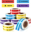 Etichetta di carta permanente Etichetta Morning Noon sera Bedtime Stickers per Pill Case Planner 0.4 * 1.6inch (Ogni disegno di 1000 fogli)