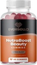 Nutraboost Beauty Gummies, Vegan Collagen Booster, Biotina, Skin Hair and Nails, Vitamina A, E, C, Citrus Flavor, 30 giorni di alimentazione, Senza zucchero