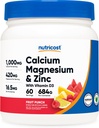 Zinco di Magnesio di Calcio Nutricost con Vitamina D3 Polvere, 60 Serve (Fruit Punch) - Calcio (1000 MG) Magnesio (420 MG) Zinco (16.5 MG) Vitamina D3 (30 MCG) - Gluten Free, Non OGM