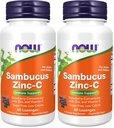 NOW Integratori, Sambucus Zinc-C con concentrato di samburo e vitamina C, 60 Lozenges (Pacchetto di 2)