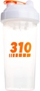 310 Nutrition Protein Shaker Cup di miscelatore di sostituzione del flacone per la miscelazione delle polveri proteiche, miscela di limonate, e pre allenamento (Clear w/White Lid)