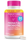 Probiotici prenatali di cicogna rosa per le donne - 50 miliardi di CFU, vitamina B6, Prebiotici, Malattia di mattina, Microbiome di fegato, Probiotico di gravidanza, Supporto immunitario, La gravidanza deve avere - 30 capsule