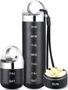 Organizzatore di viaggio del metallo di Zannaki, scatola di pillole settimanali impermeabile portatile, contenitore di cassa della grande lega di alluminio, BPA Free 7 giorno dell'organizzatore di medicina quotidiana per la vitamina, olio di pesce, supplemento
