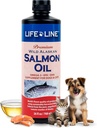 Linea di vita Wild Alaskan Salmon olio Omega-3 supplemento per cani e gatti | DHA & EPA per pelle sana, cappotto, cervello e cuore – 26 oz